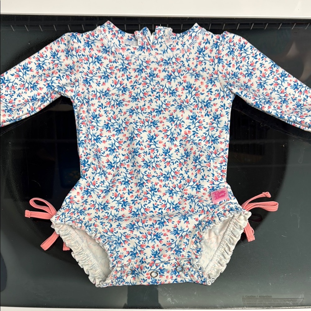 Ruffle Butts Long Sleeved Rash Guard Bathing Suit